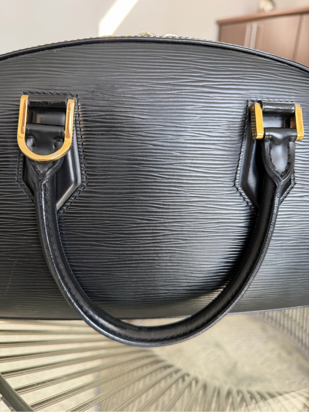 Louis Vuitton Black Epi Leather Satchel with Gold Hardware - Picture 2 of 16